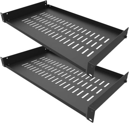 2Pcs 1U Vented Cantilever Server Rack Shelf 10 Inch Deep