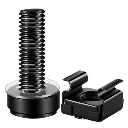 38Pcs M6x25mm Rack Mount Screws Cage Nuts Washers Set