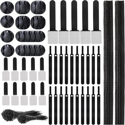 Multi-type Cable Sleeve Clips Zip Ties Management Kit